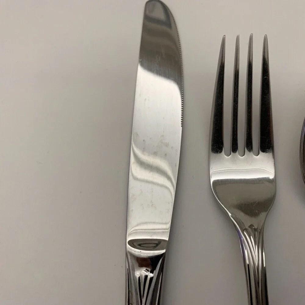 Hampton Silversmiths Alexis 235‎ Stainless Steel Forks Spoons Knife 18/10 Ribbed